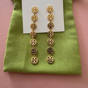 Tory Burch Elegant Gold Drop Earrings